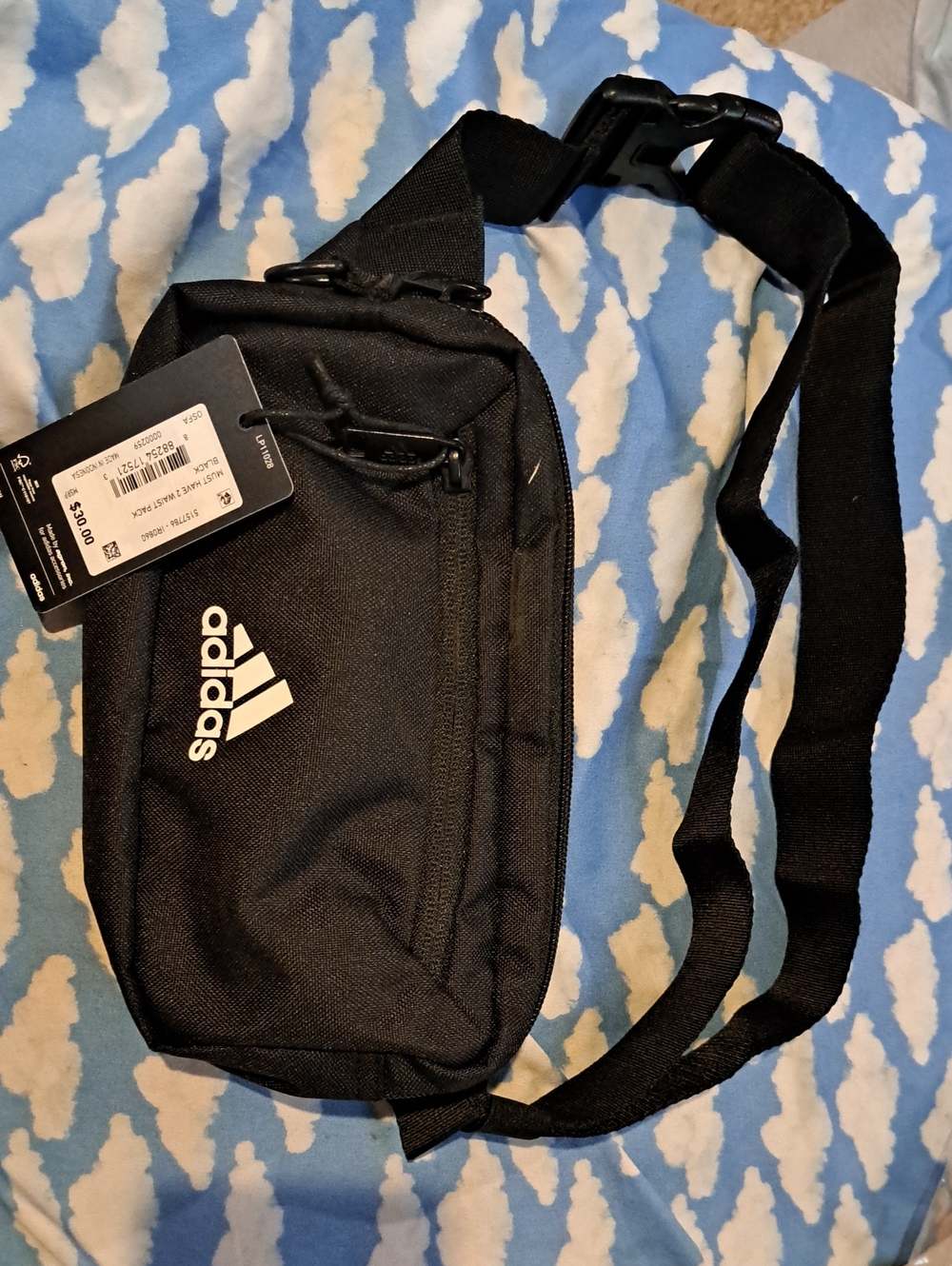 adidas Black Waist Pack with Logo